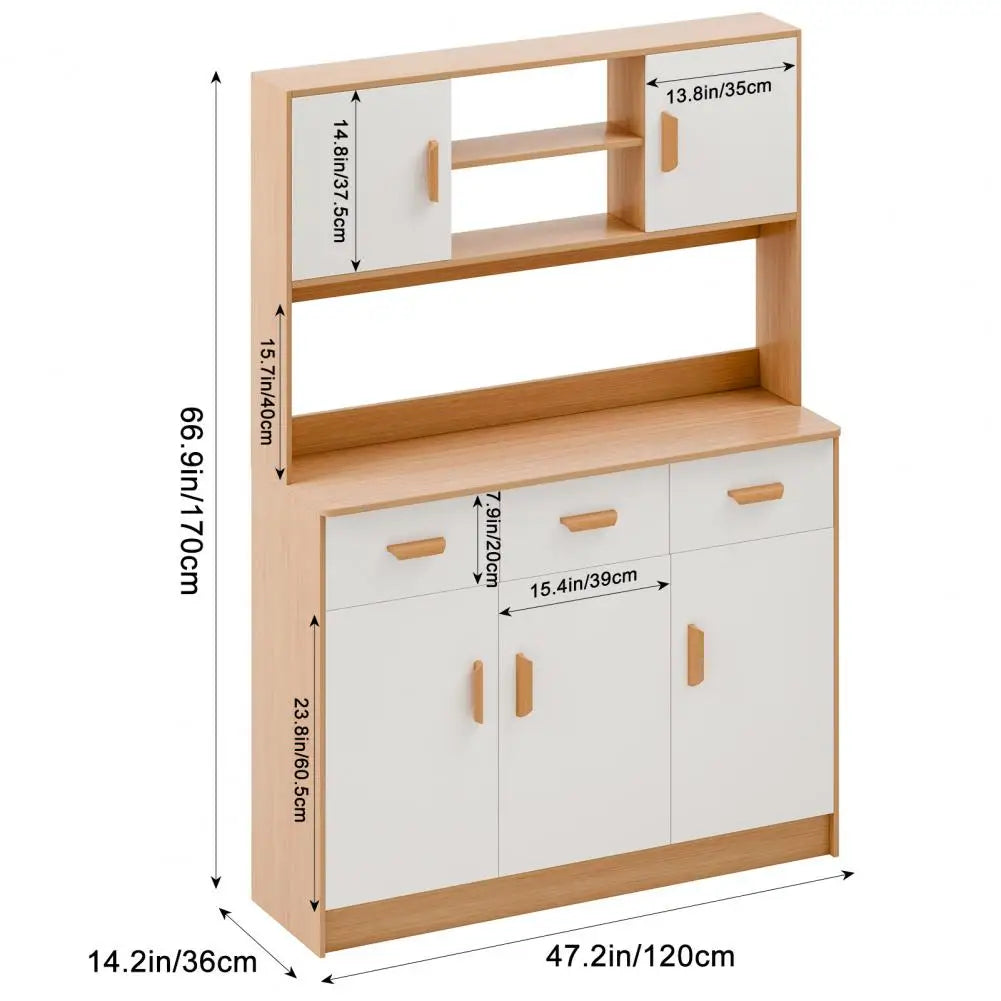 Kitchen Pantry Storage Cabinet Hutch Buffet Cupboard Microwave Stand