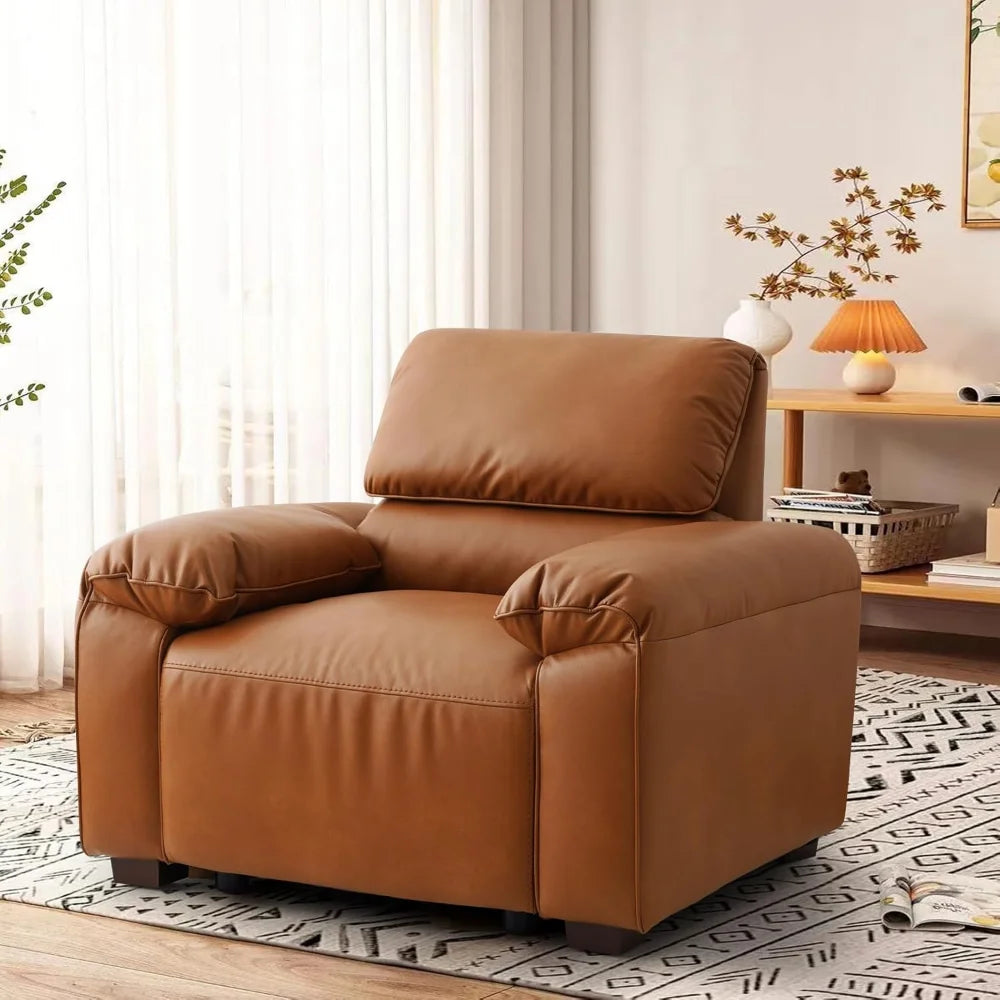 Ljustra Modular Sofa Couch Loveseat with Pillow Armrest Leather