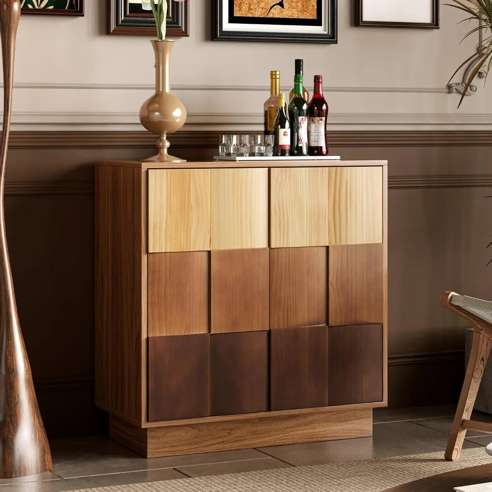 Sideboard Buffet Cabinet with Solid Wood Doors 30" Kitchen Storage