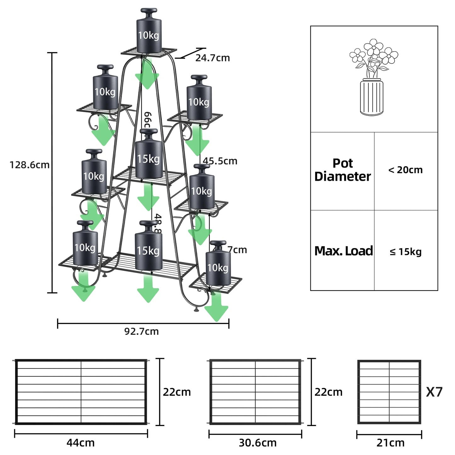 9 Tier Metal Plant Stand Indoor Outdoor Flower Shelf Display Rack