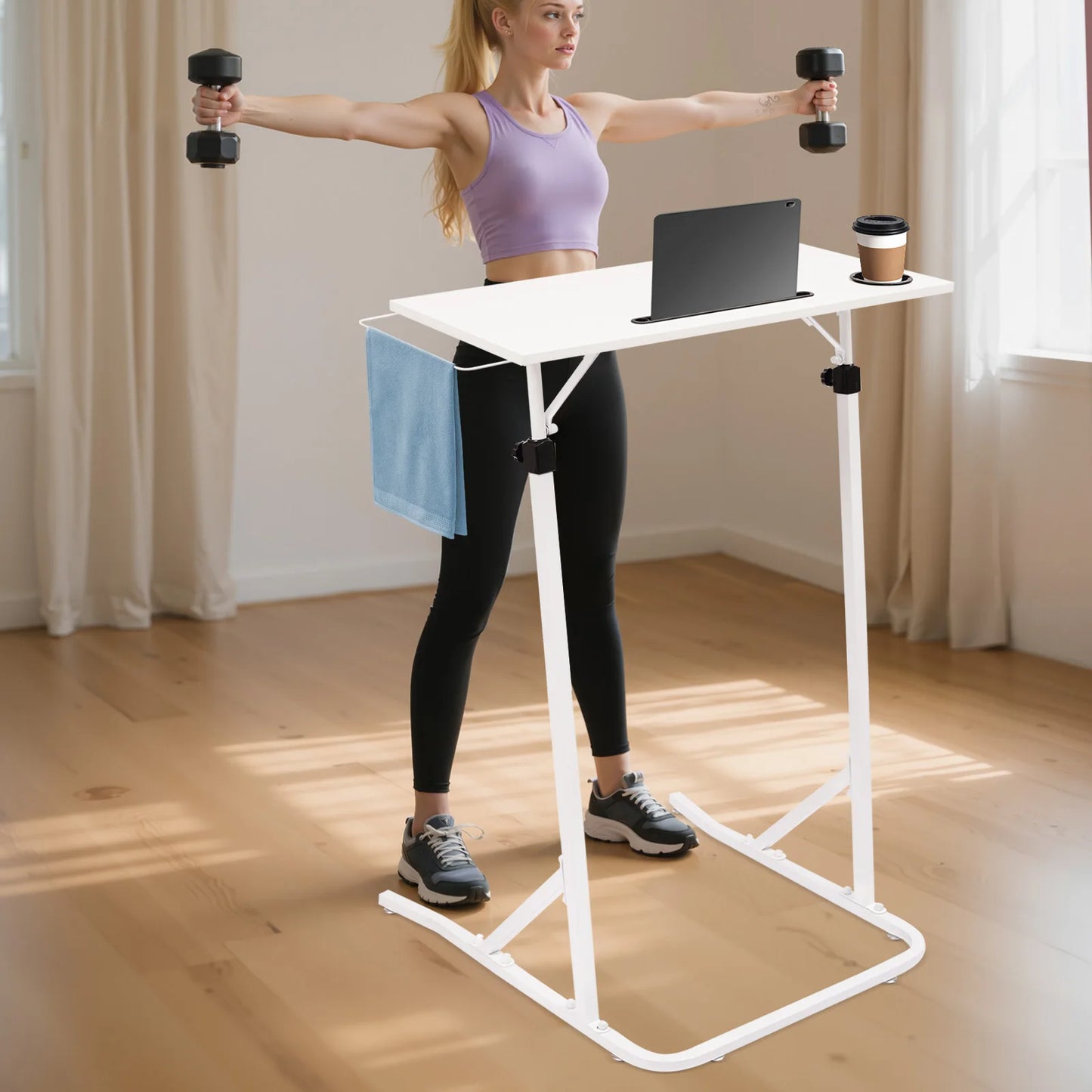 Adjustable Bike Trainer Desk Fitness Office Writing Height Adjustable