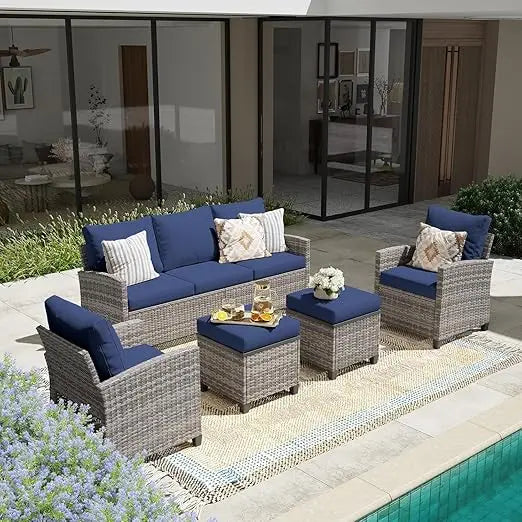 Modular Wicker Outdoor Sectional Sofa Set Patio Furniture Conversation Set
