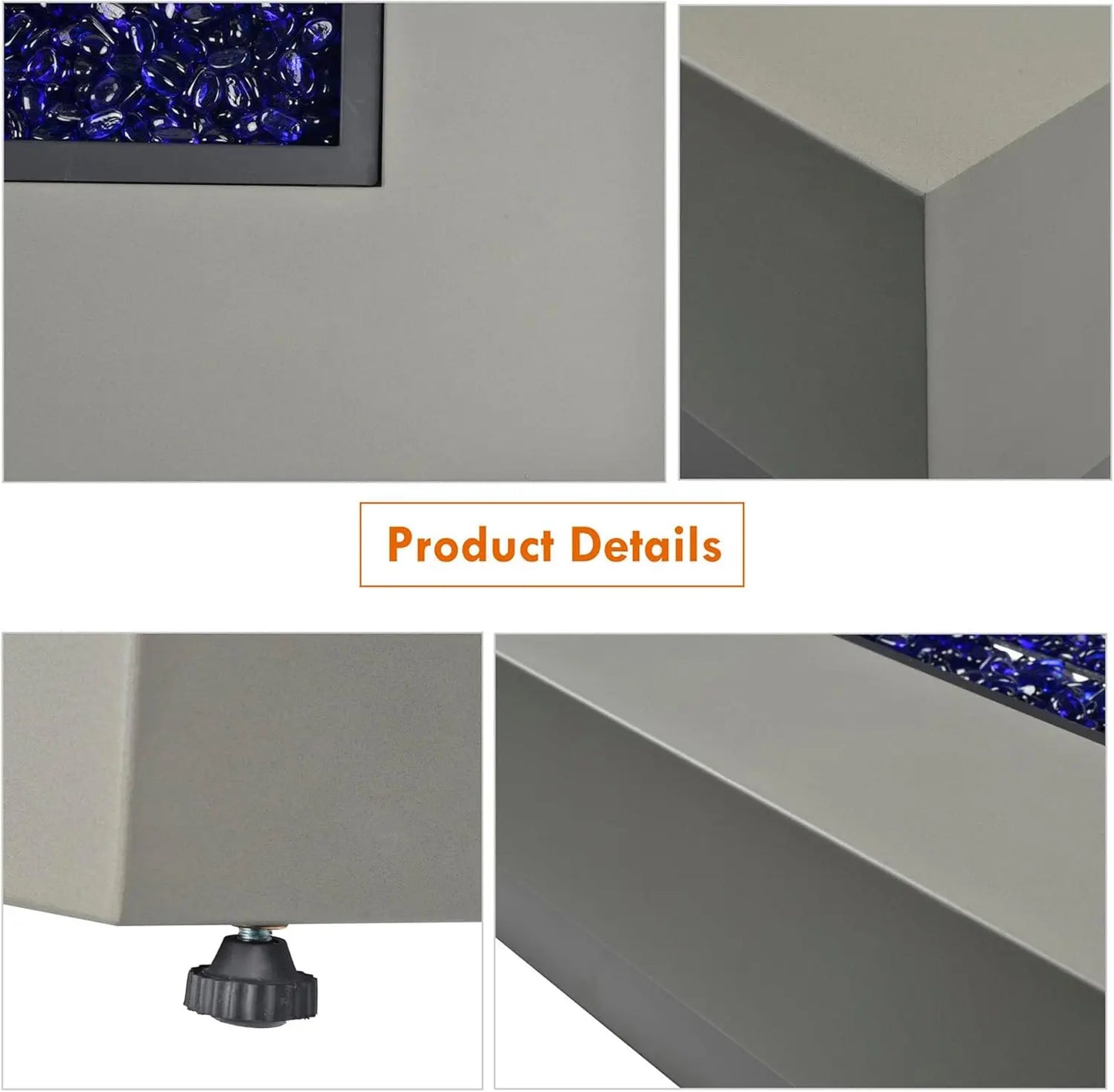 48 Inch Outdoor Fire Table Propane Fire Pit Modern Patio Heat Source