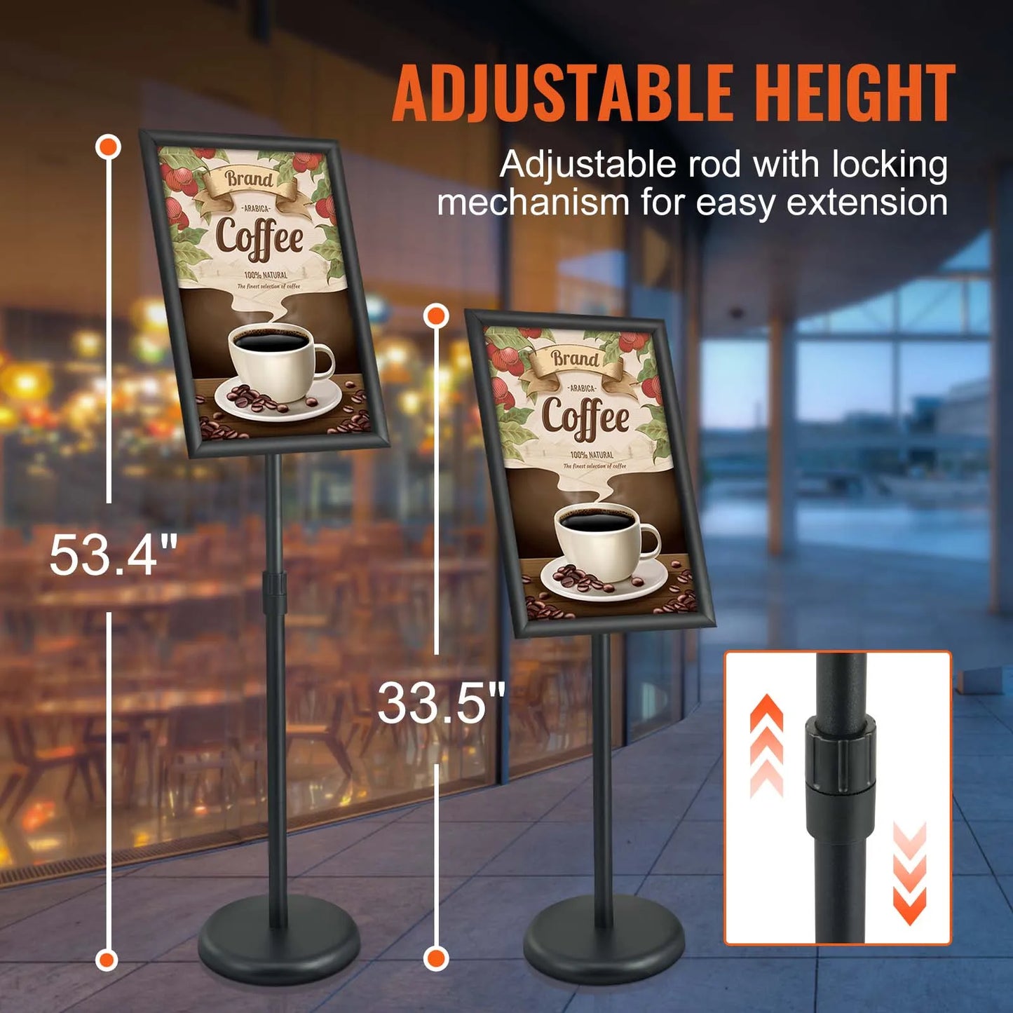 VEVOR Adjustable Pedestal Sign Holder Heavy-Duty Floor Stand Display