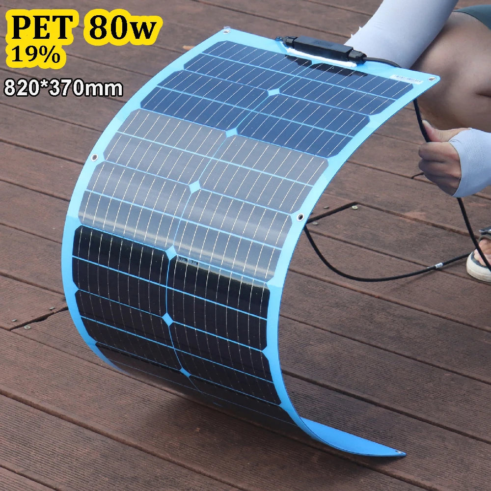 12V Solar Panel 150W 300W 450W Flexible Photovoltaic Charger for Camping