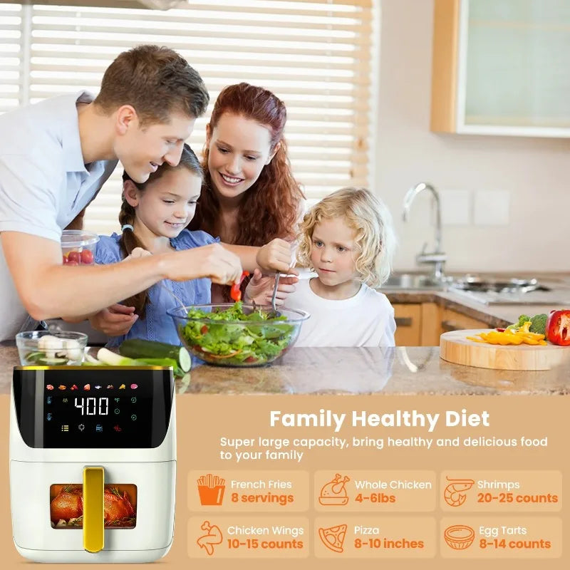Ljustra 8.5 QT Smart Air Fryer 8 in 1 Touch Screen Healthy Cooking