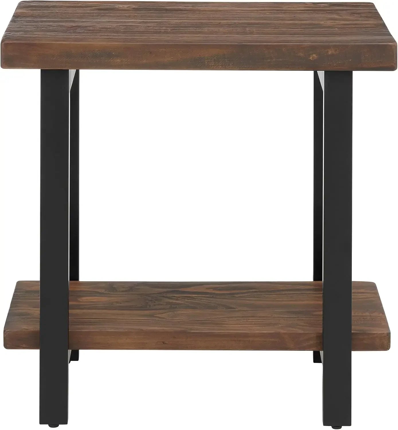 Ljustra Pomona Metal Wood End Table Rustic Furniture Living Room Home