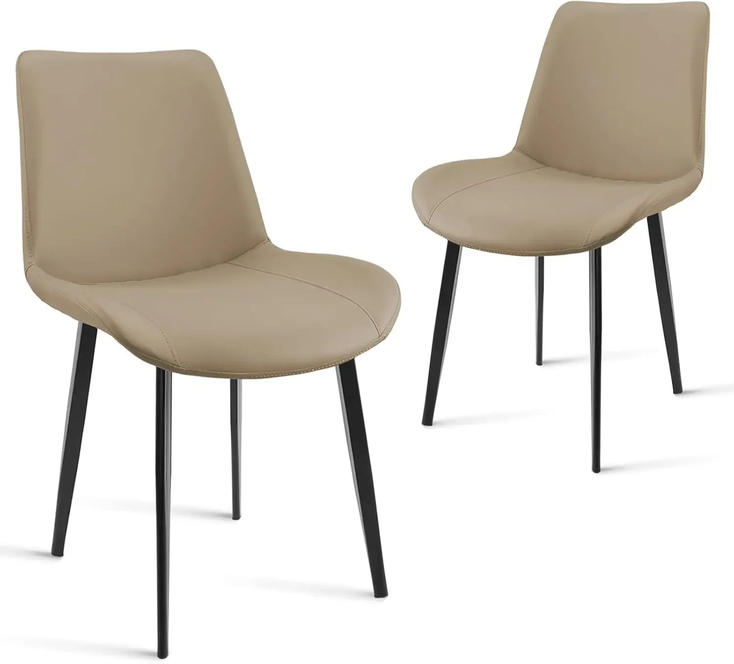Modern PU Leather Dining Chairs with Sturdy Metal Legs for Home