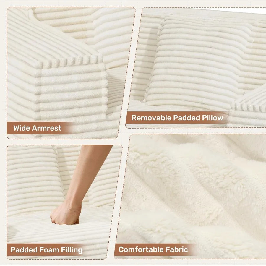 Modern Boneless Couch Loveseat Sofa Upholstered No Assembly Required