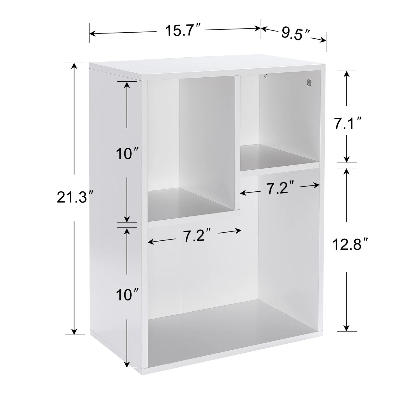 Ljustra Modern 3-Cube Bookshelf Minimalist Storage Organizer