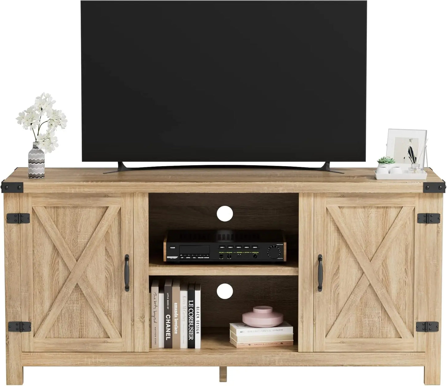 Ljustra 65 Inch TV Stand Farmhouse Entertainment Center Storage Cabinet