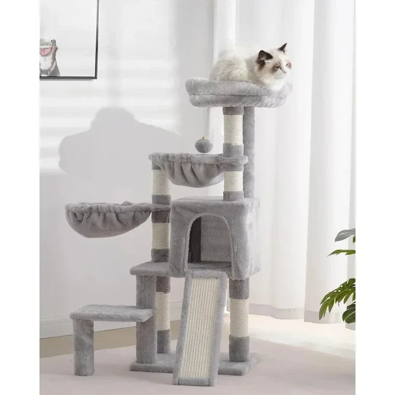HOME Cat Tree Tower with Condo 2 Baskets Large Platform Scratch Posts