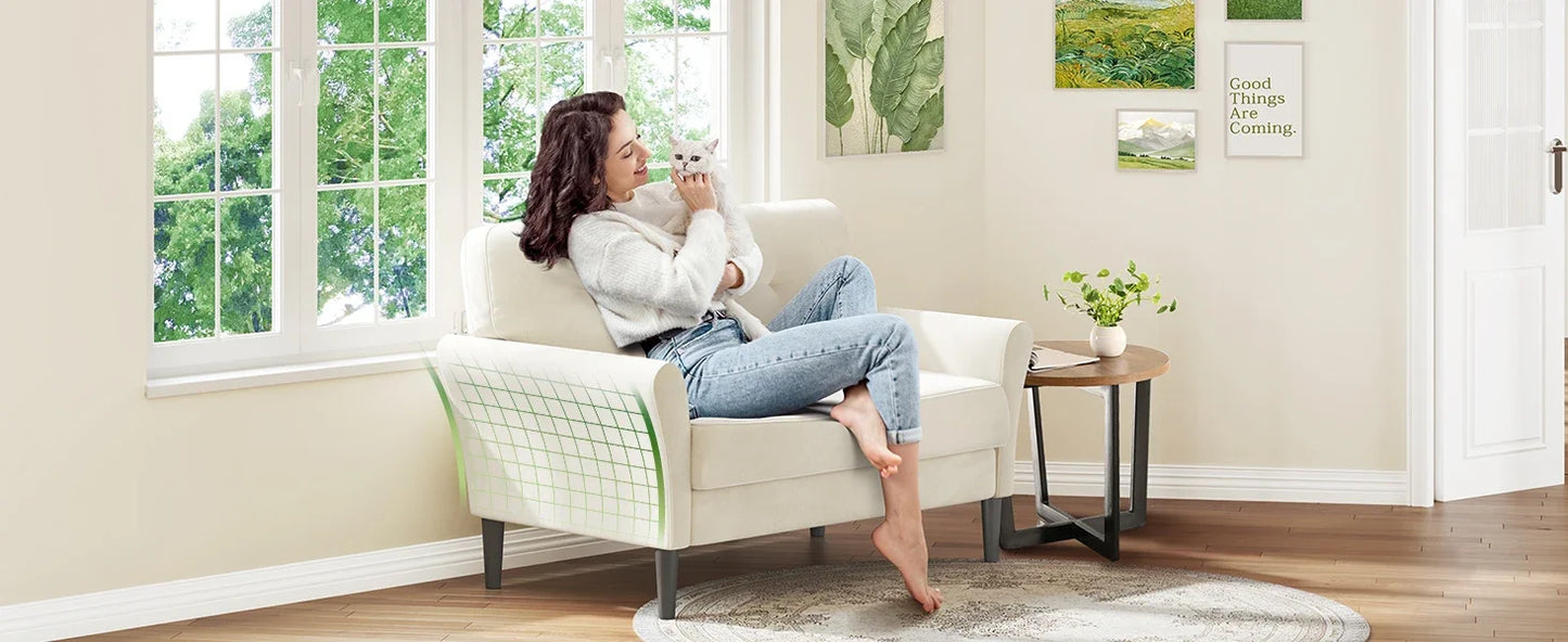 48 Inch Loveseat Sofa Soft Velvet Couch for Living Room Bedroom