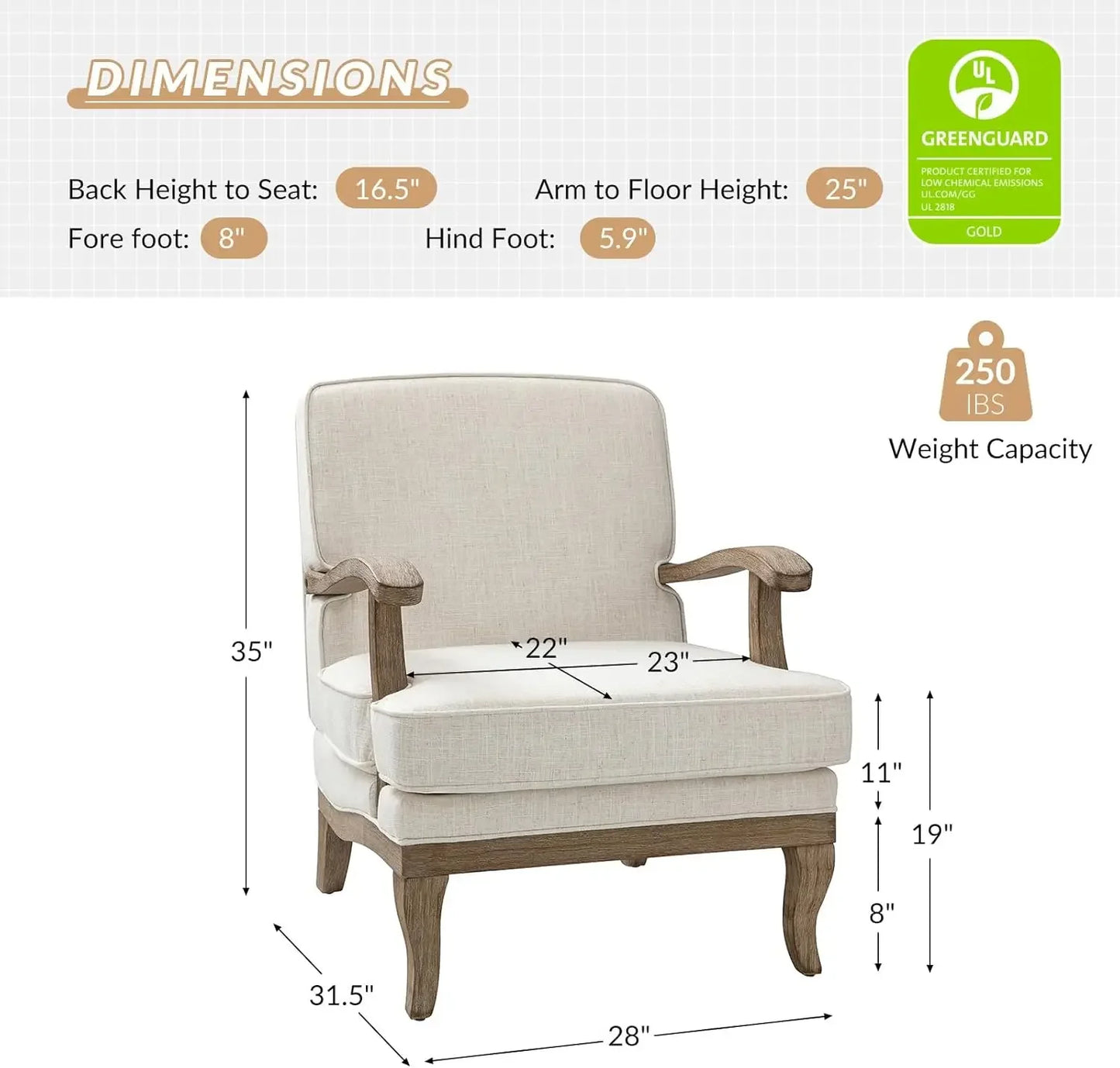 Mid Century Modern Accent Chair Set of 2 Upholstered Lounge Chairs