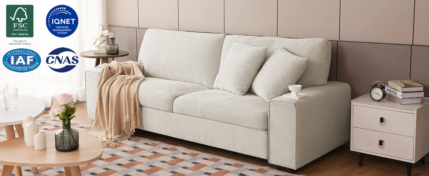 Modern Loveseat Sofa Chenille Recliner Removable Cover Spring Cushions