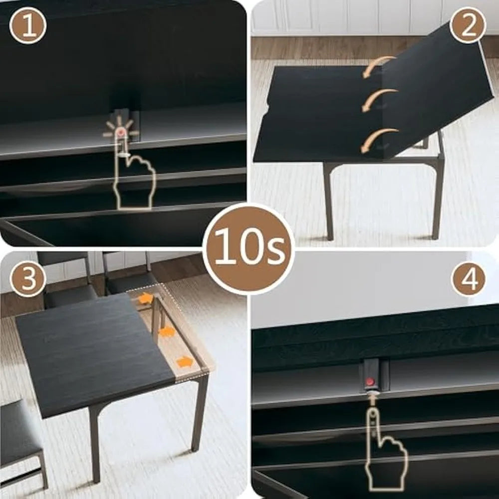 7-Piece Extendable Dining Table Set for 4-6 with 6 Chairs