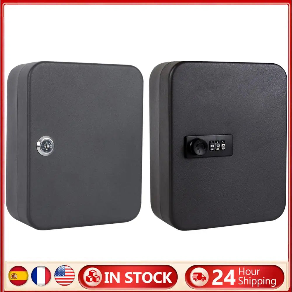 Wall Mounted Key Cabinet with 20 Hooks and Locking Security System