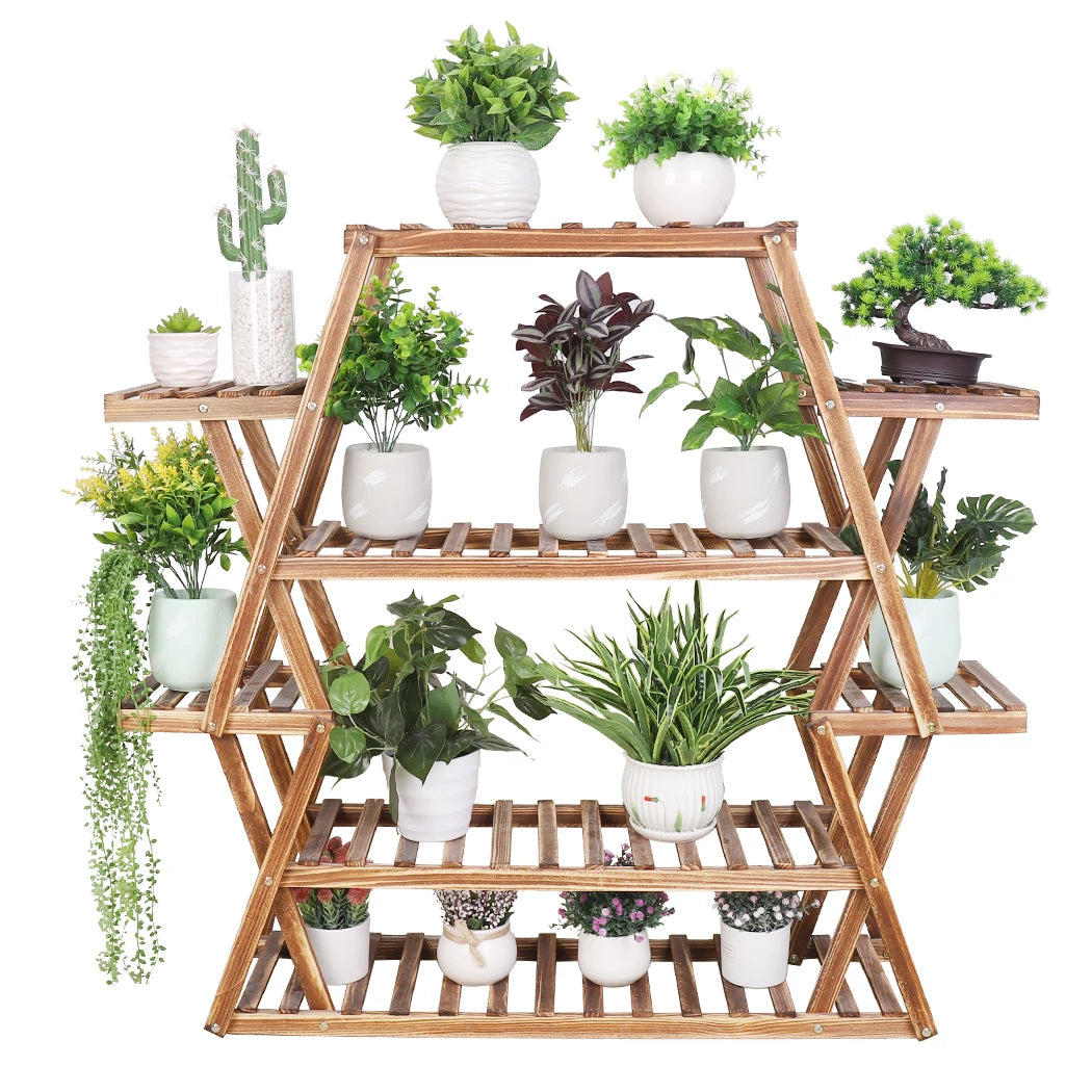 Extra Large Multi Tier Wood Flower Rack Plant Stand Indoor Outdoor