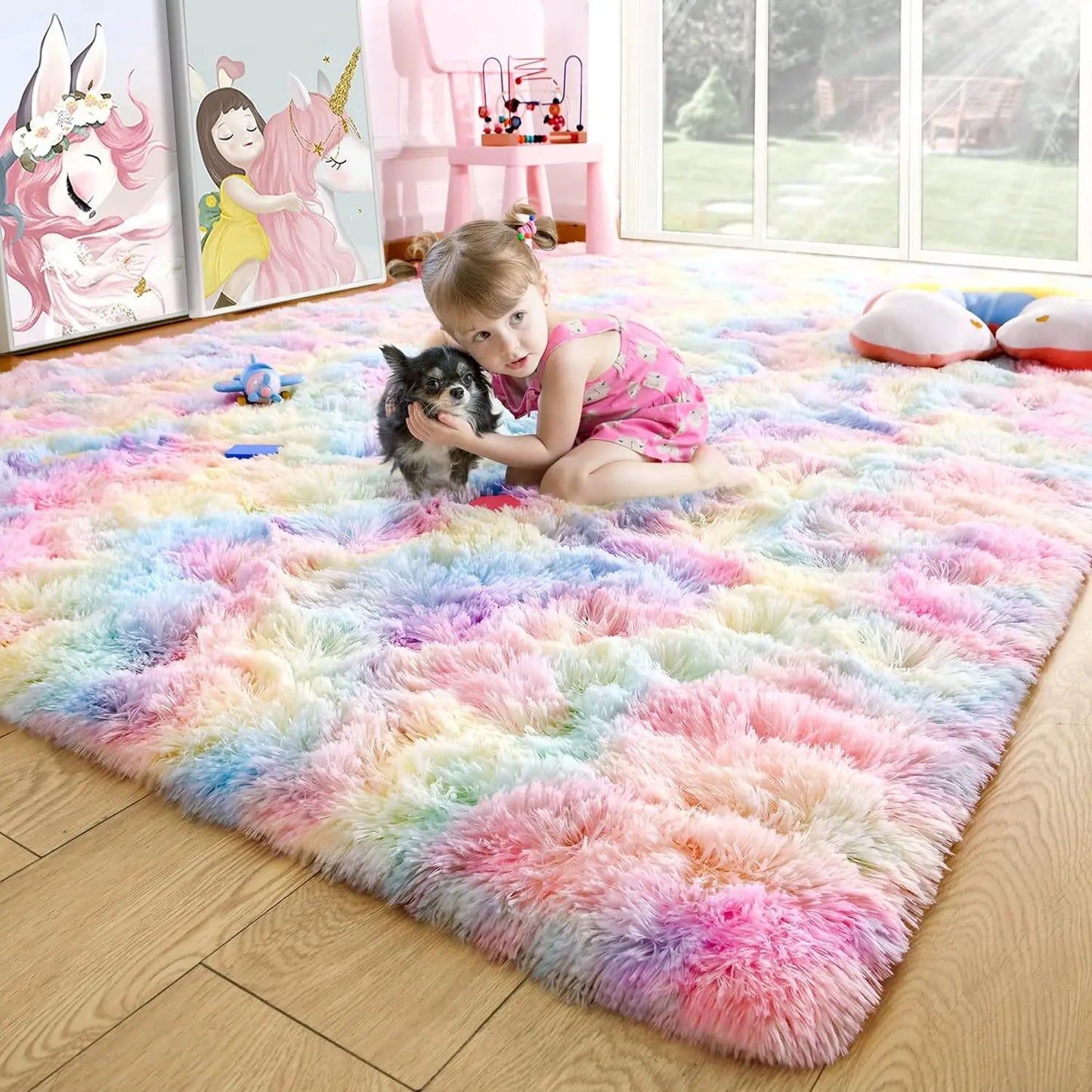 Fluffy Area Rugs for Bedroom Living Room Soft Fuzzy Non Slip Carpet