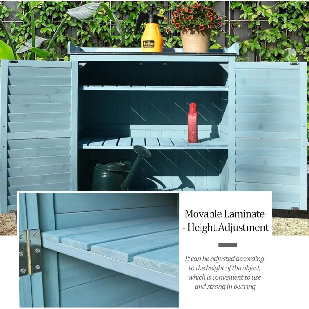 Waterproof Outdoor Garden Storage Shed Potting Bench Tool Cabinet