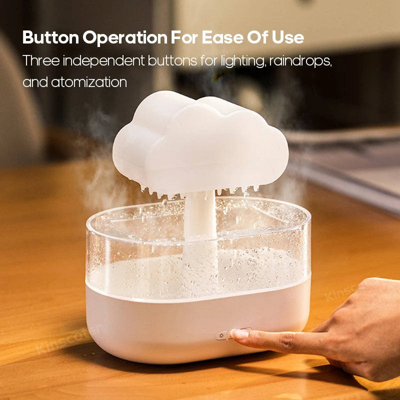 Cloud Air Humidifier Aroma Diffuser Ultrasonic Mist Night Light Rain Sound