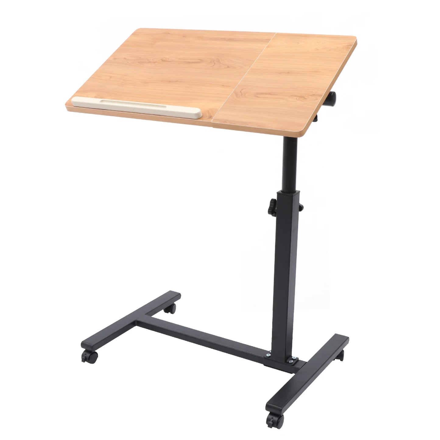 Adjustable Height Laptop Desk with Wheels Portable Mobile Workstation
