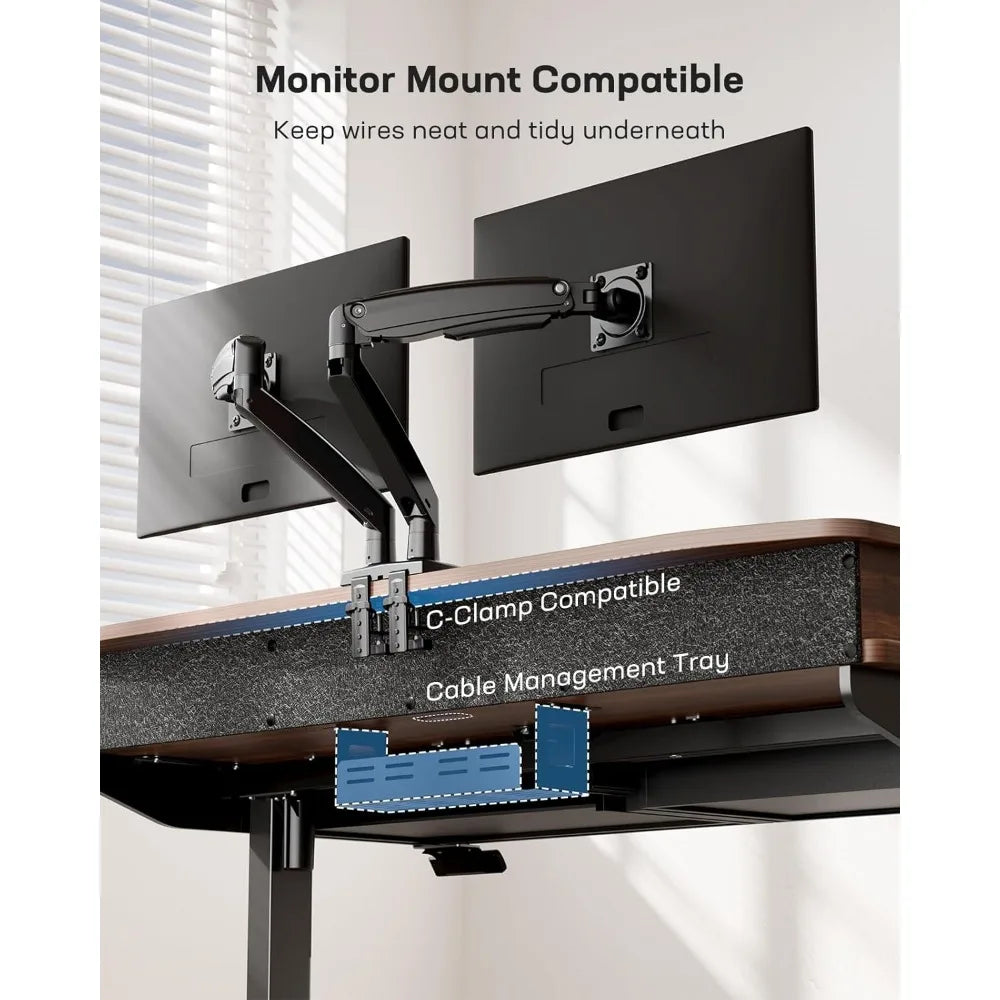 Electric Standing Desk 55x30 Inch with Drawers Adjustable Height Home Office