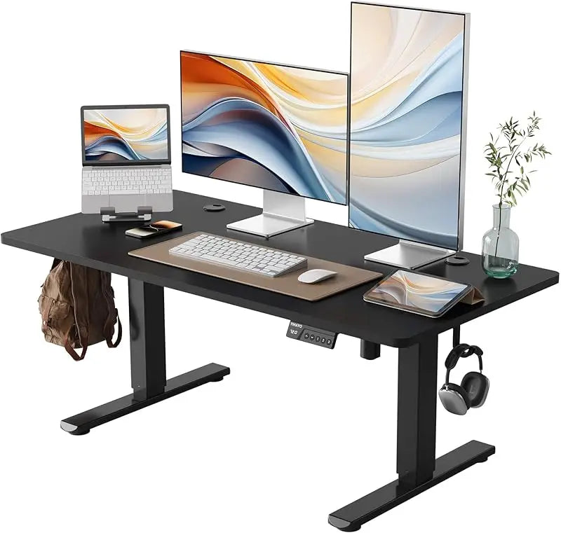 Low Height Adjustable Electric Desk for Short People 55x24 Inches