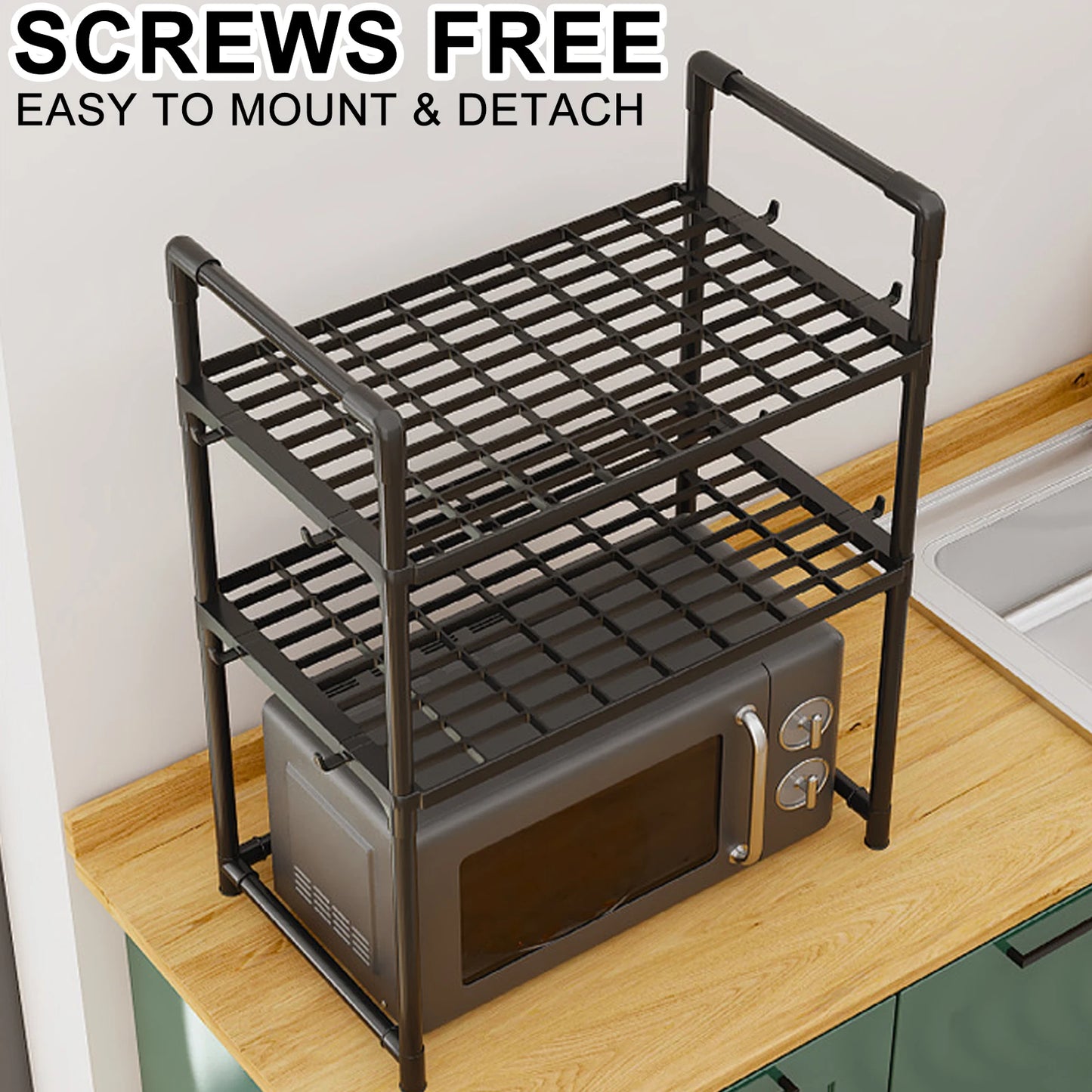 Microwave Shelf Kitchen Storage Rack Multi Layer Organizer Tidy