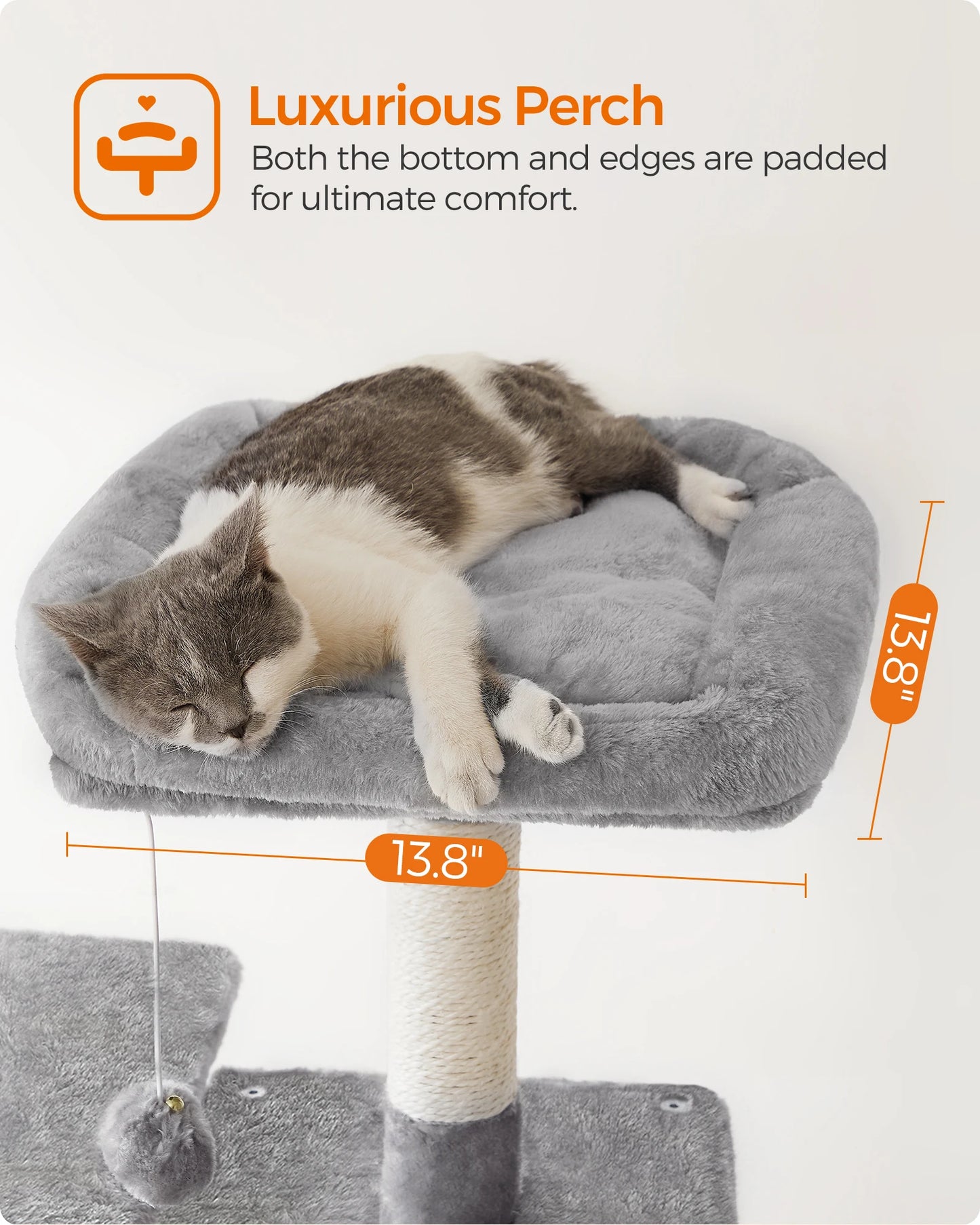 Ljustra 56 Inch Cat Tree Multi-Level Cat Condo with Scratching Posts