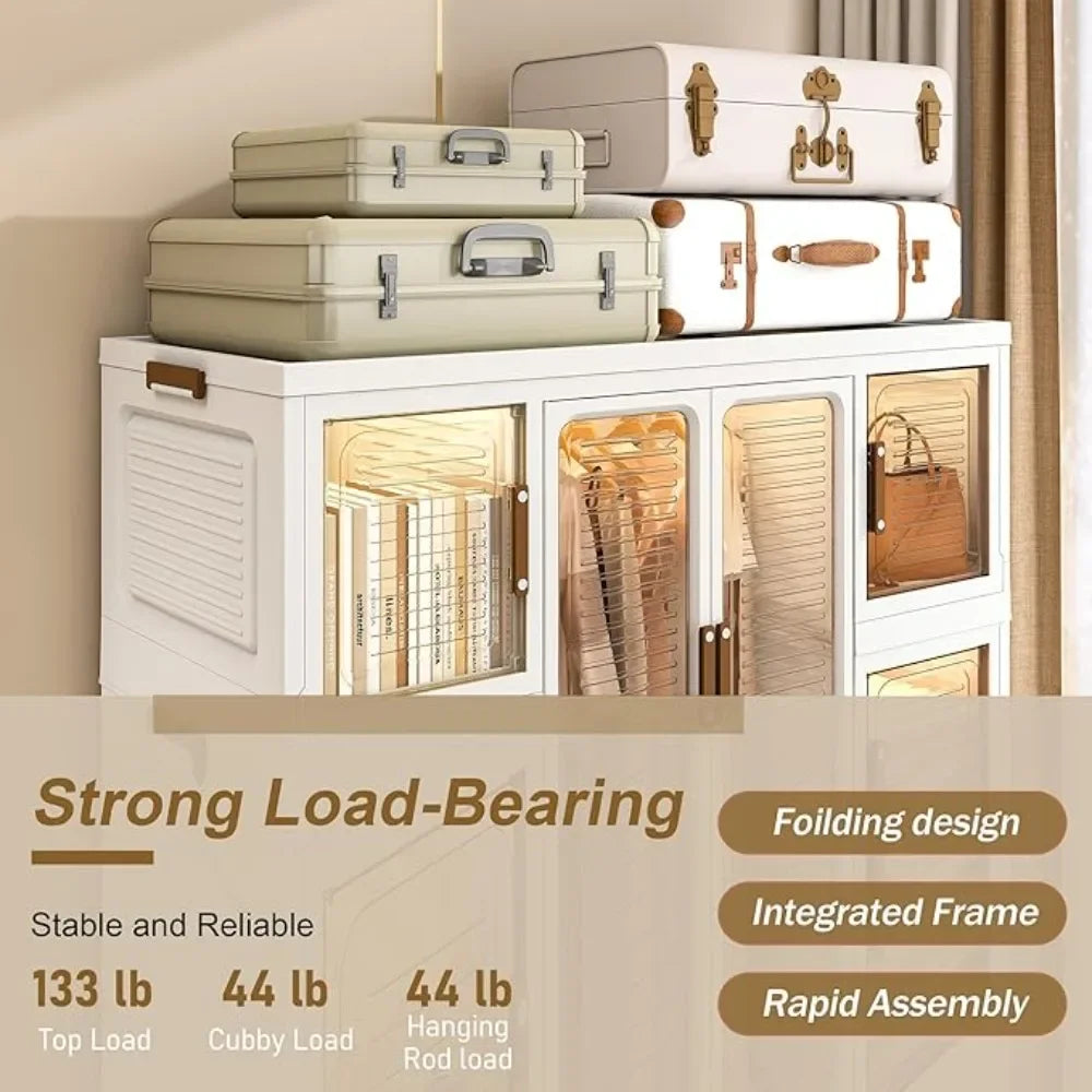 Portable Wardrobe Closet Organizer Collapsible Storage for Clothes