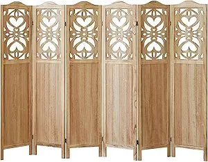 Boho 6 Panel Room Divider Modern Folding Privacy Screen Partition