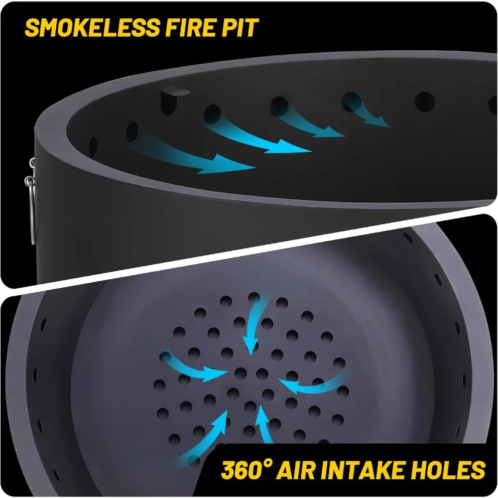 Smokeless Firepit 26 Inch Wood Burning Fire Pit 360 Degree Airflow