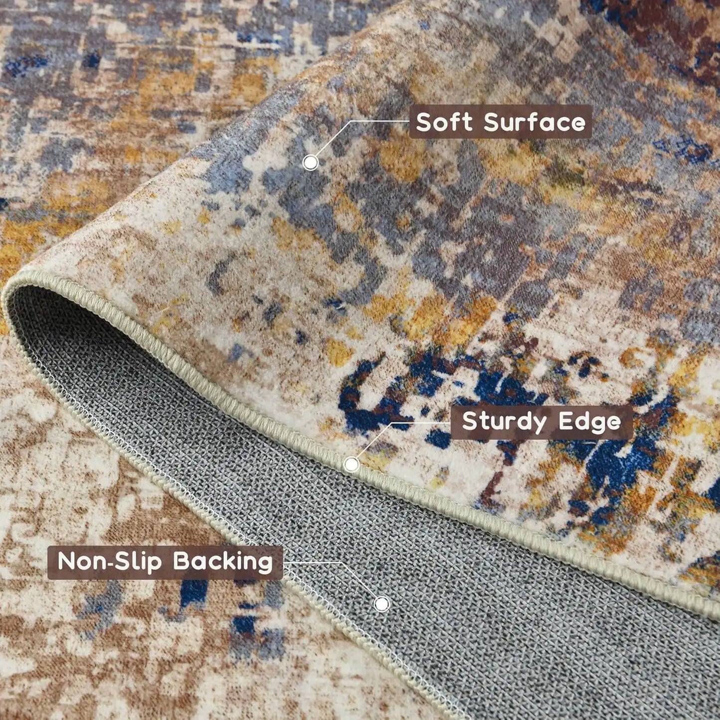 Modern Abstract Fluffy Area Rug for Living Room Bedroom Home Decor