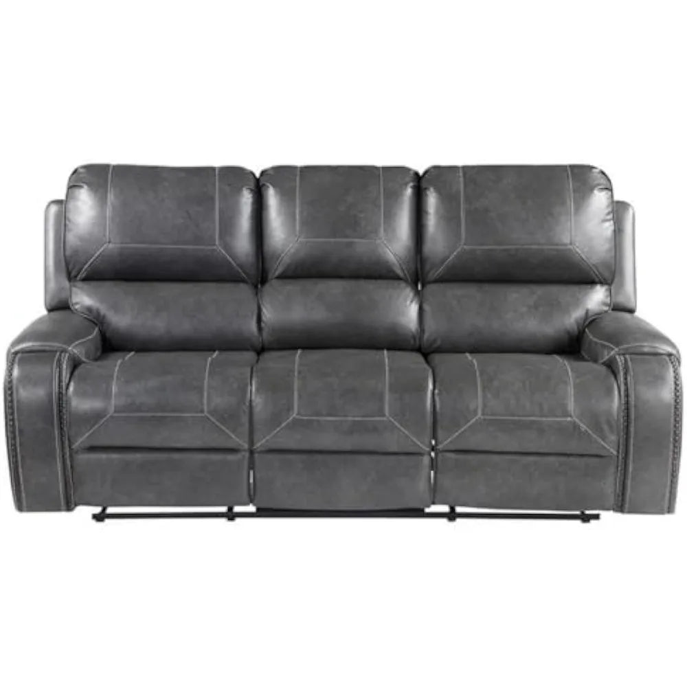 Ljustra Keily Manual Motion Double Reclining Sofa with USB Charging