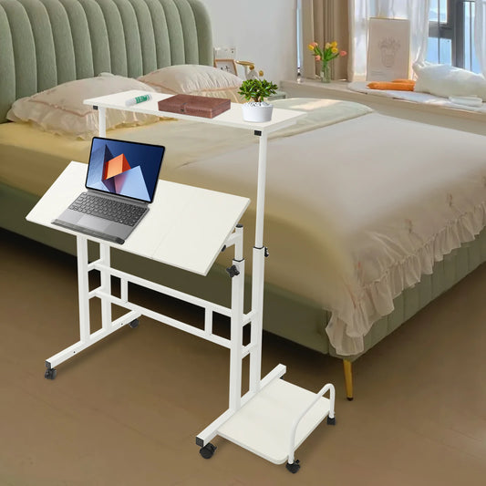 Multi Functional Foldable Desk Adjustable Computer Table with Wheels