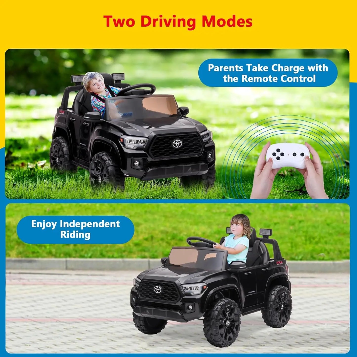 12V Kids Ride On Truck Electric Vehicle with Remote Control and Safety Features