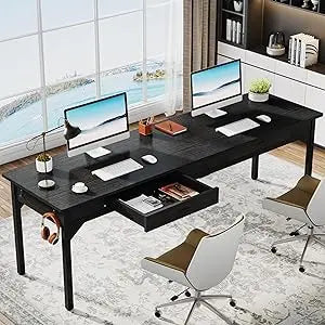 Ljustra 78.7 Inch Extra Long Computer Desk Double Office Writing Table