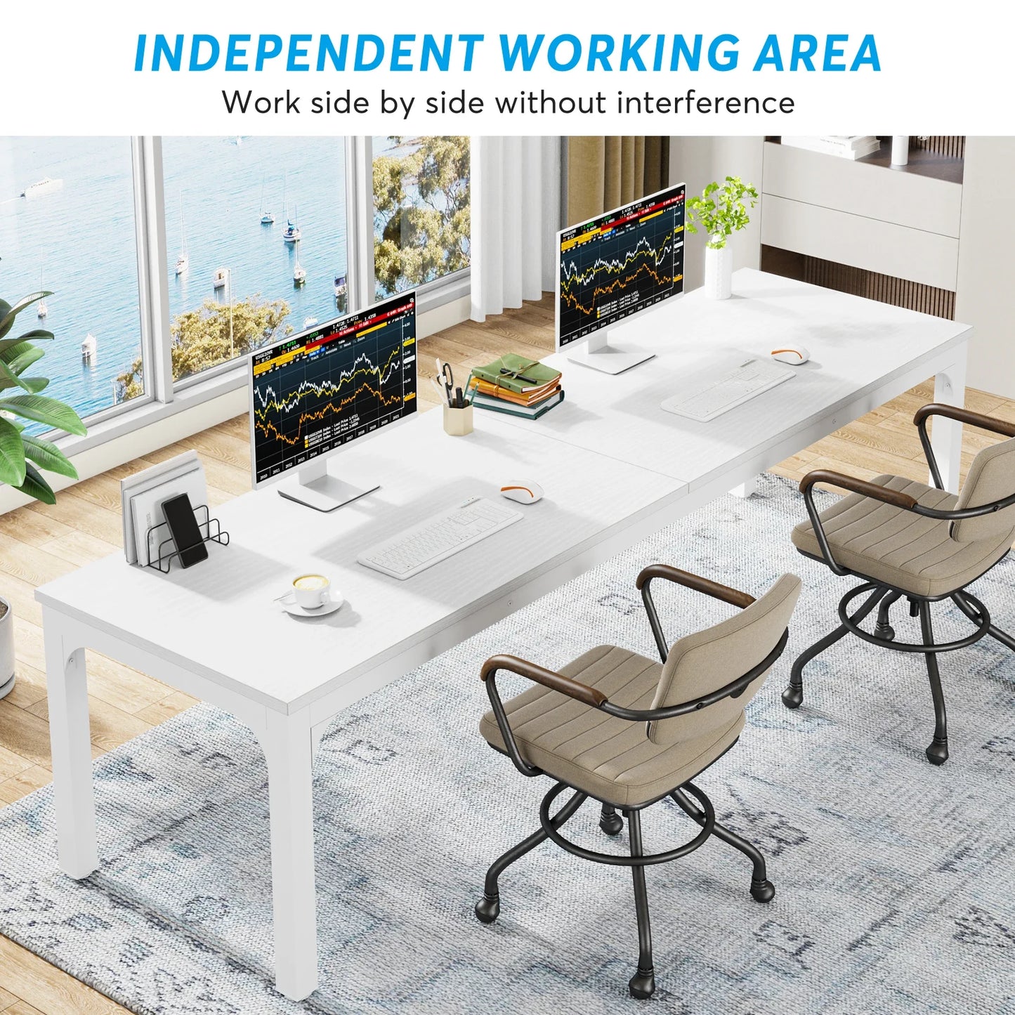 Ljustra 78.7 Inch Extra Long Computer Desk for Home Office Workstation