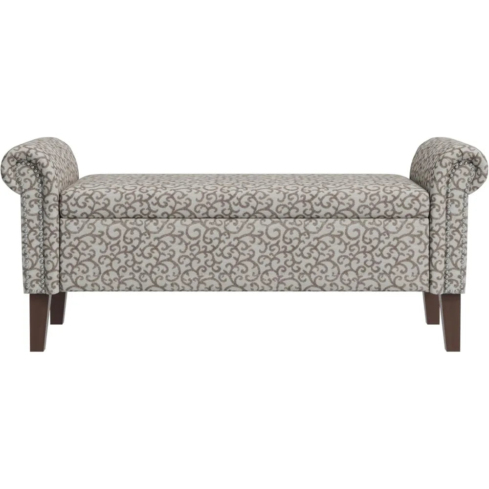 Storage Ottoman Bench with Hidden Storage Multi-Functional Footrest