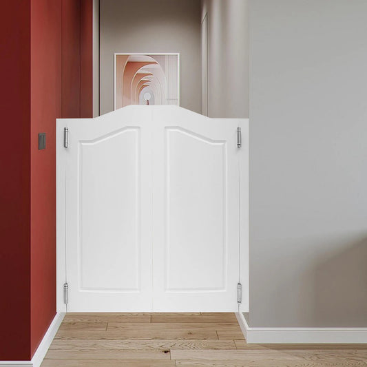 Modern White Pine Wood Swinging Partition Doors Double Door Divider
