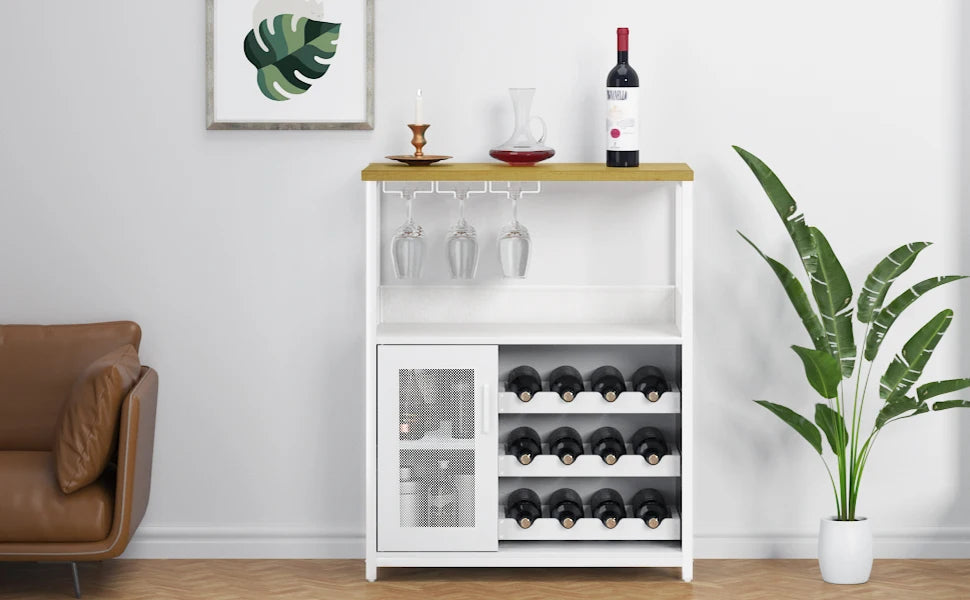 Wine Cabinet Large Storage Detachable Rack Industrial Sideboard Buffet