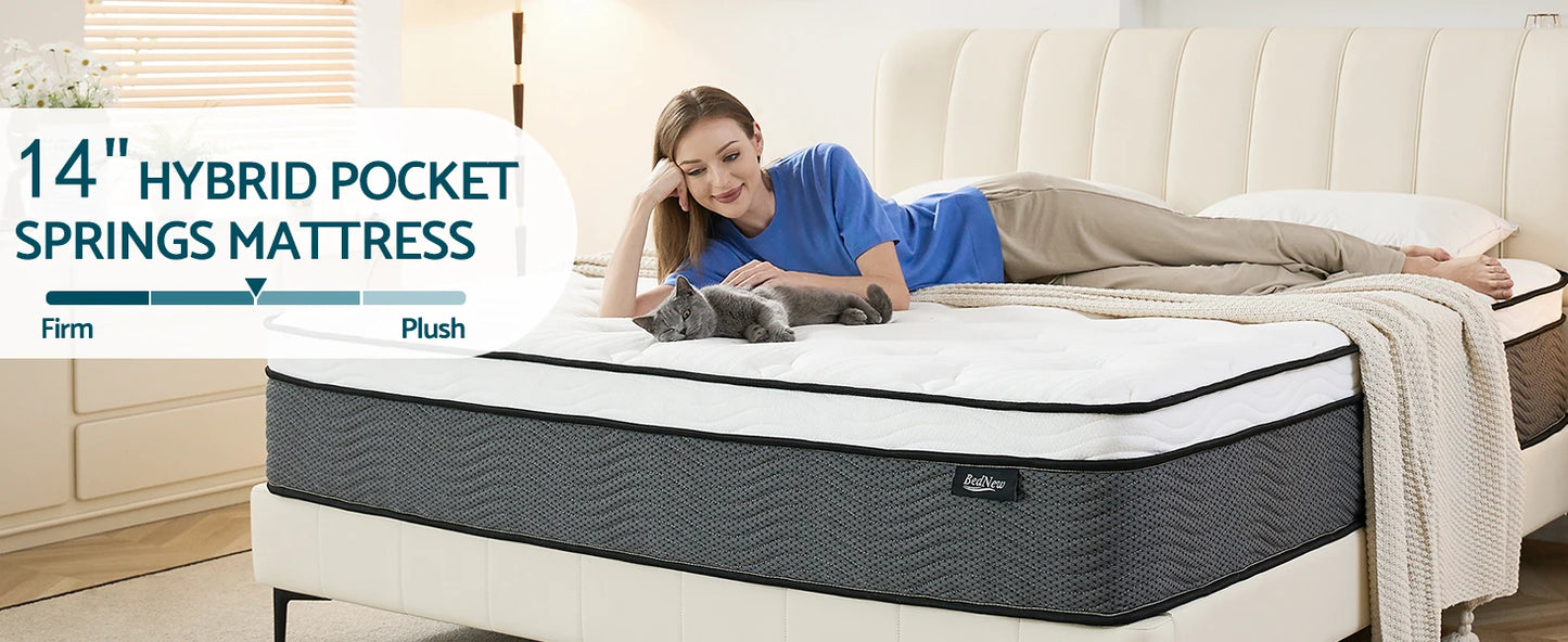 Ljustra King Mattress 12 Inch Hybrid Pressure Relief Medium Firm