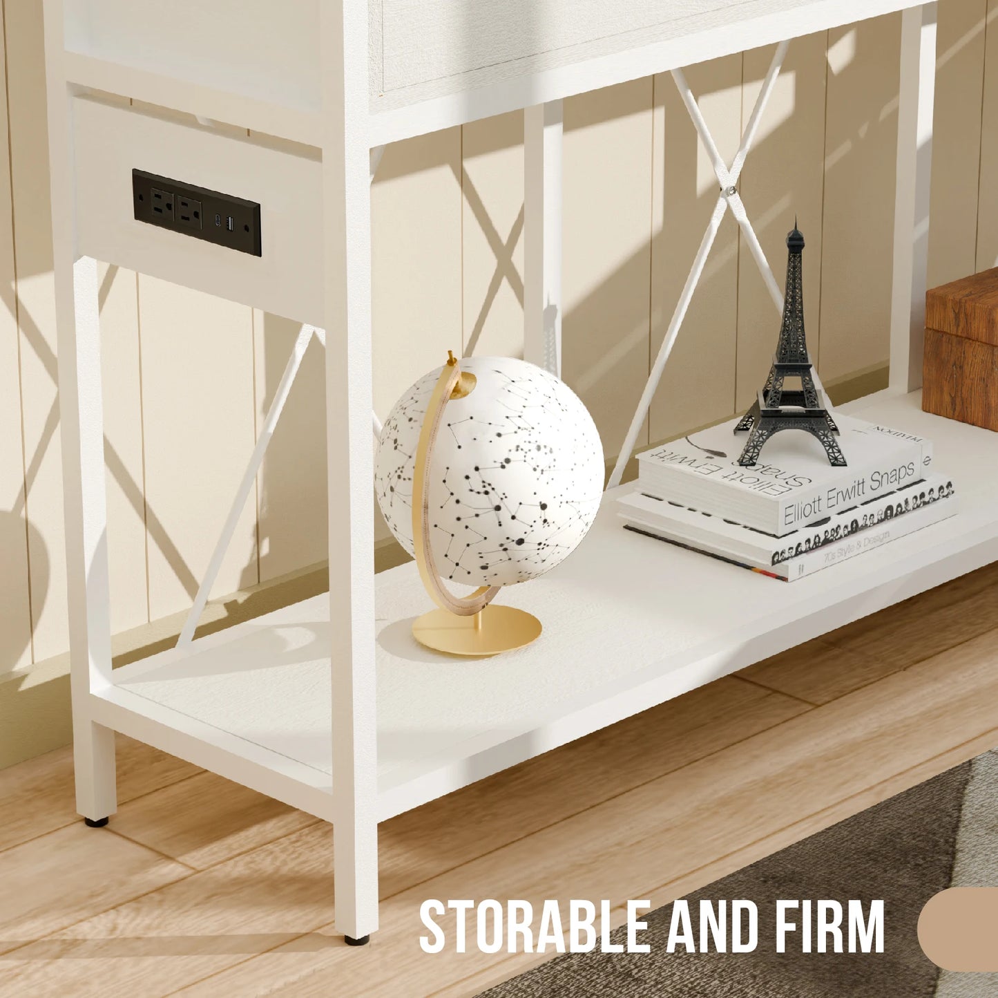 Redlife 67 Entryway Table with Charging Station Console Table for Living Room