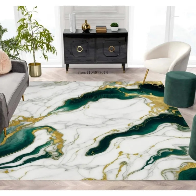 Marble Swirl Abstract Rug for Living Room Bedroom Dining Room Office