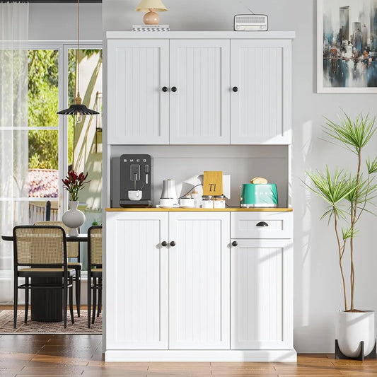 Buffet Hutch Cabinet Kitchen Sideboard Pantry Storage Microwave Unit