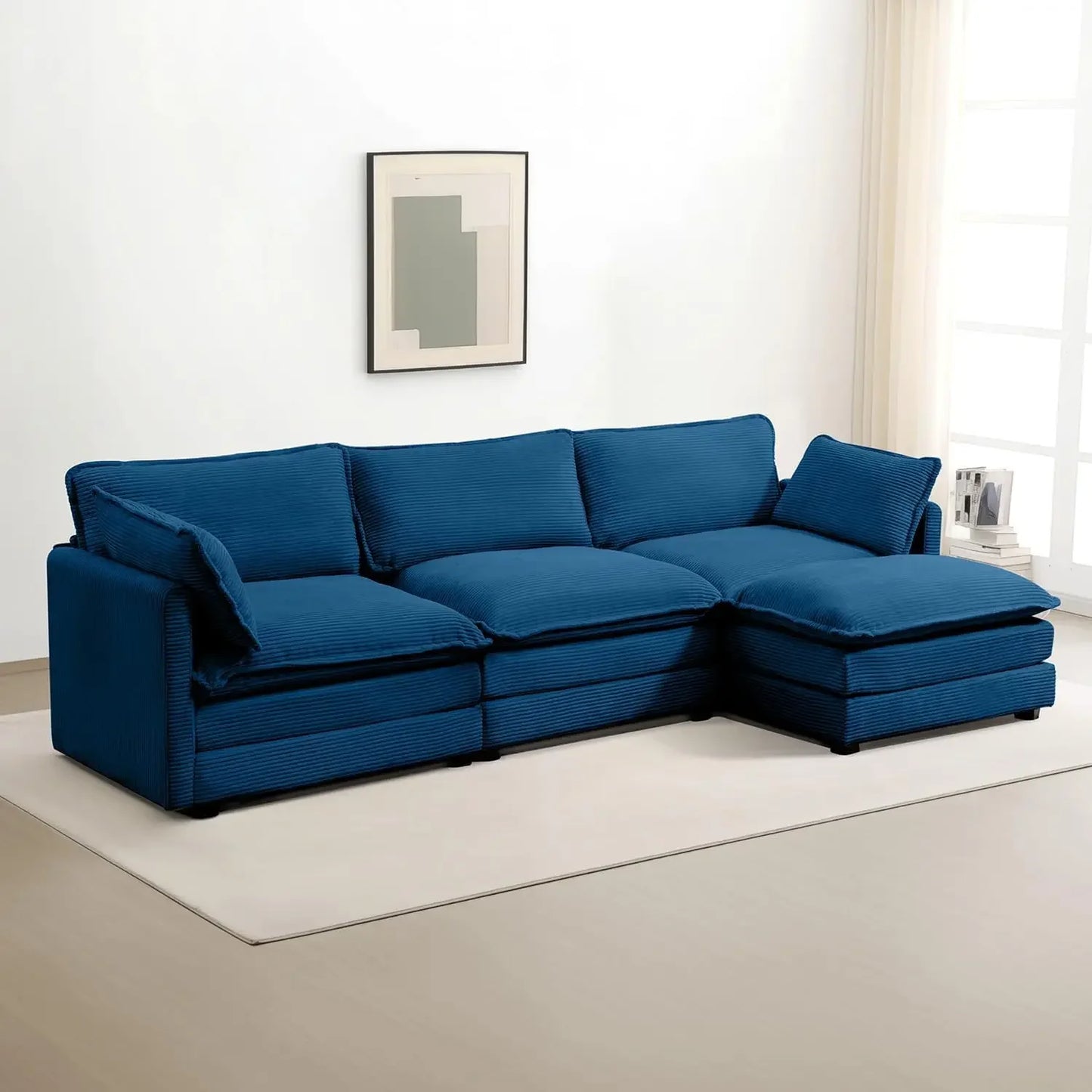 Ljustra Oversized Modular Sectional Sofa with Movable Ottoman 112 Inch