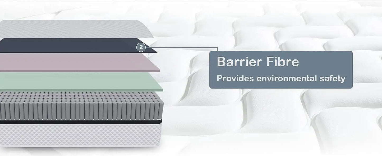 Ljustra 12 Inch Queen Size Gel Memory Foam Hybrid Mattress in a Box