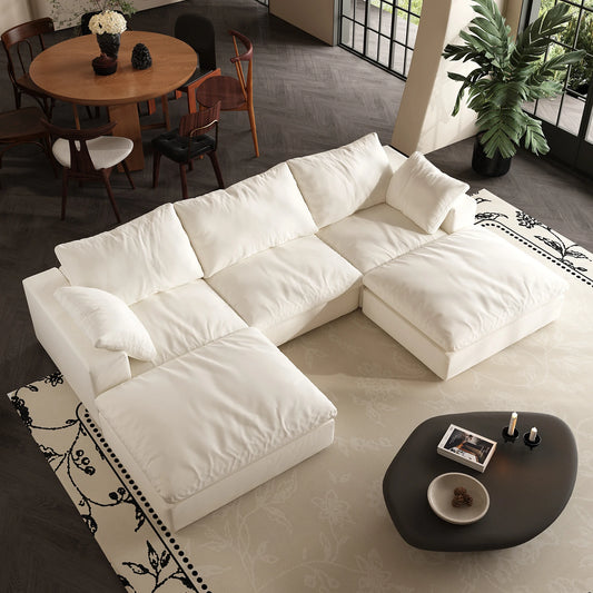 U-Shaped Cloud Couch Down-Filled Modern Modular Sectional Sofa Living Room
