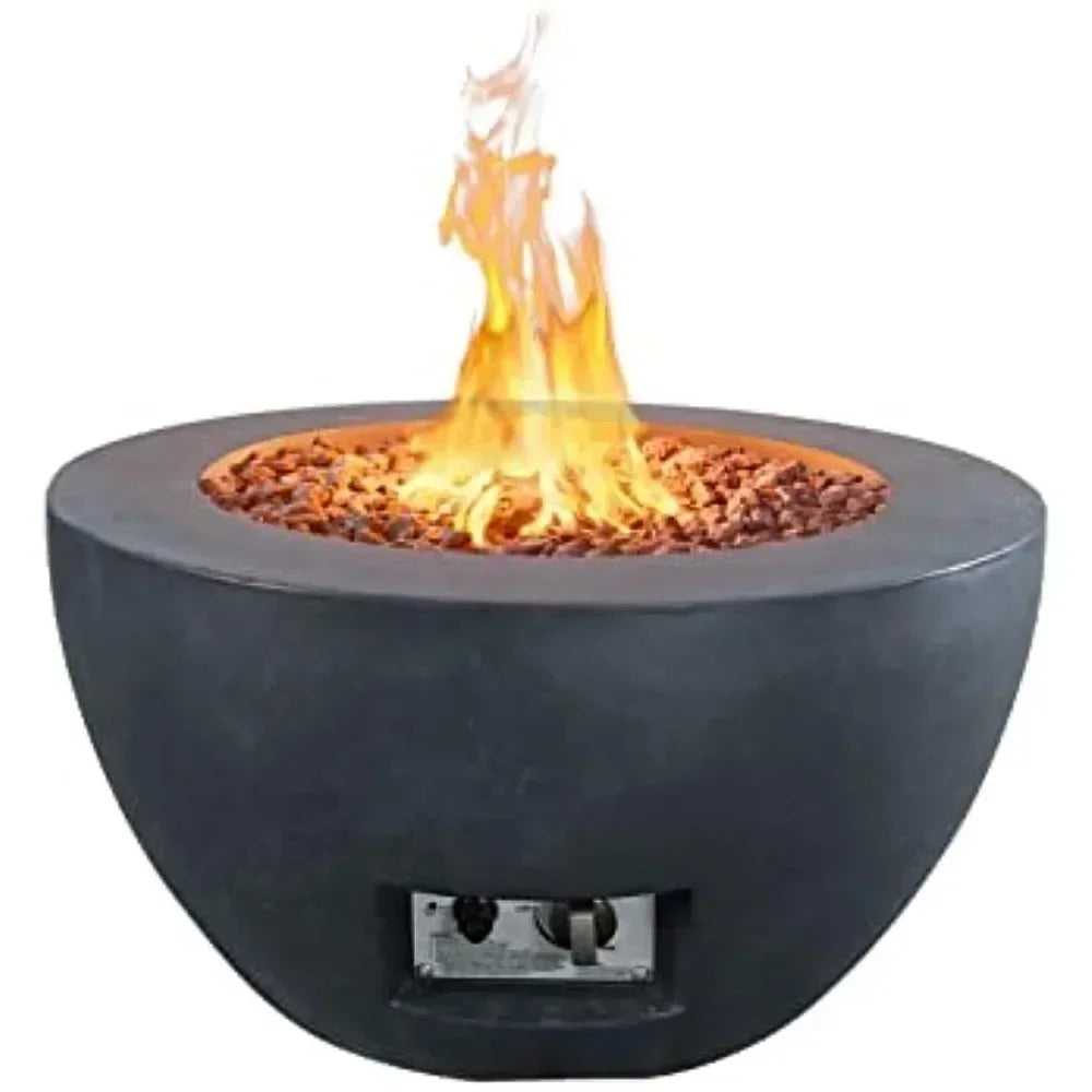 25 Inch Propane Fire Table 50000 BTU Concrete Fire Pit for Outdoor Use